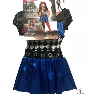 New Girls Lil Harlequin (Harley Quinn) Costume Size Medium 8-10